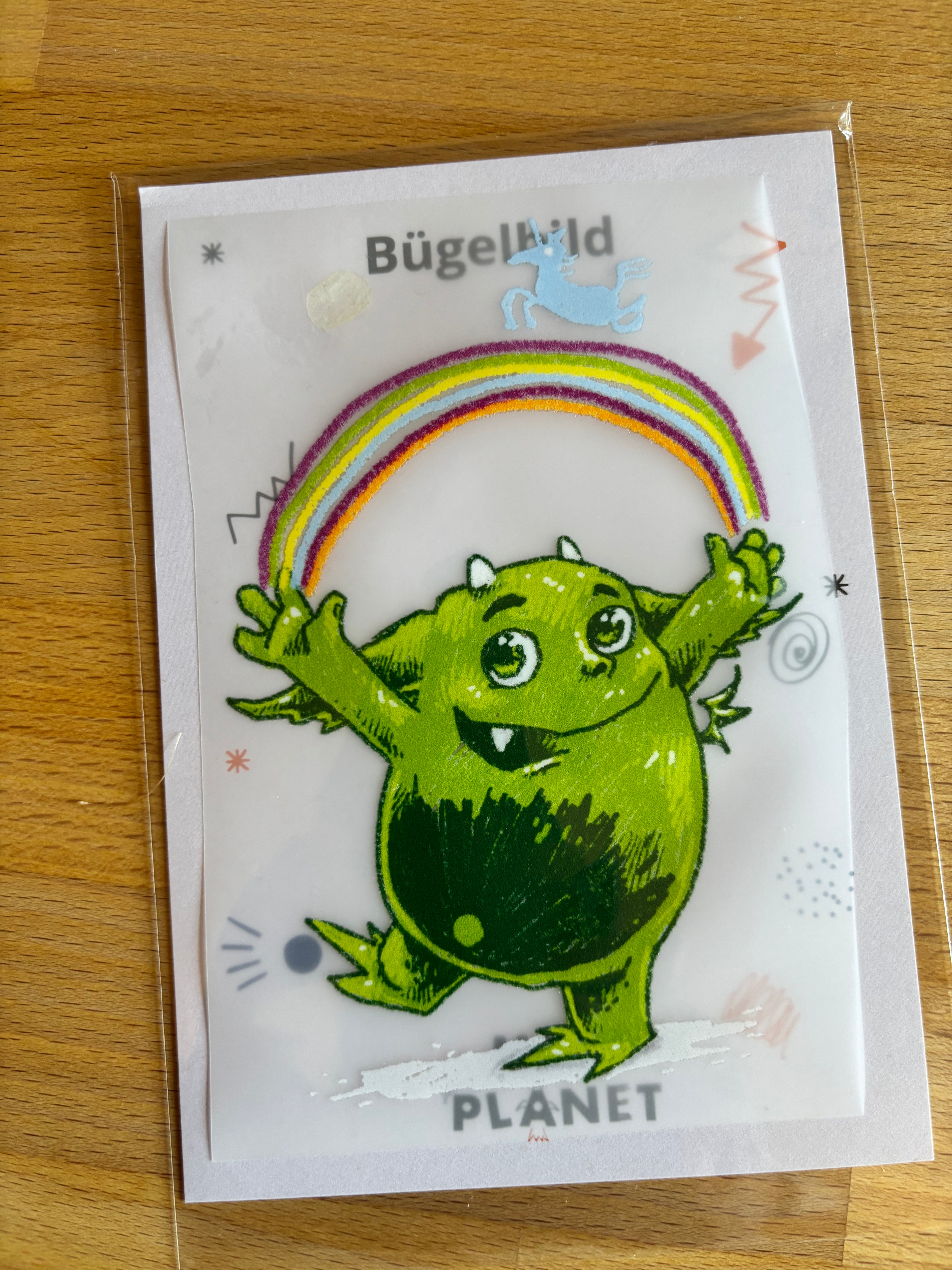 Bügelbild Regenbogen-Mumpel