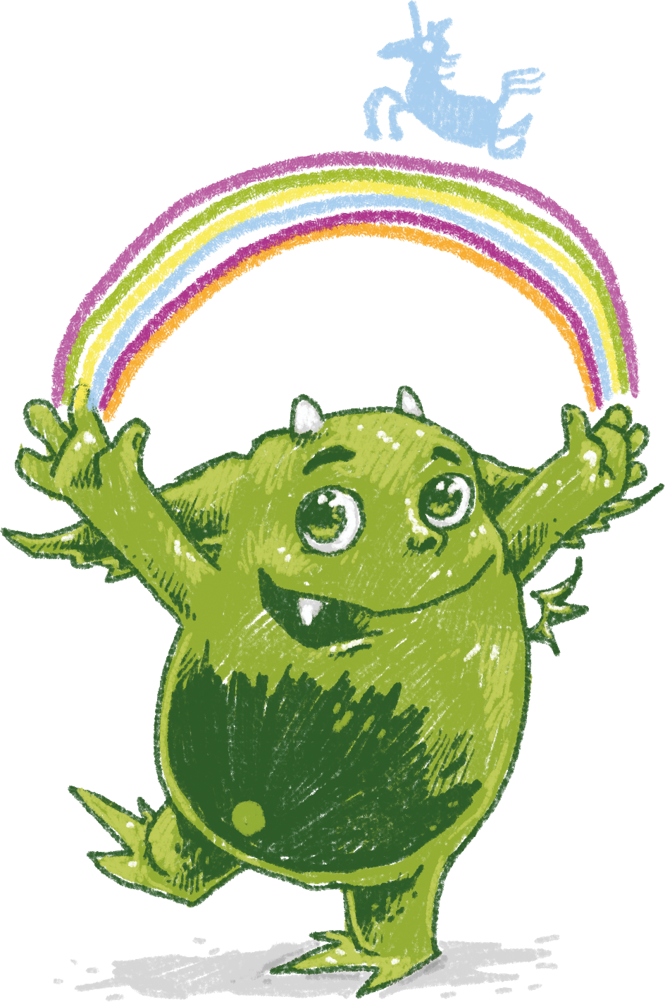 Bügelbild Regenbogen-Mumpel